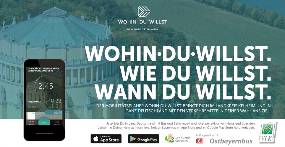 Kostenlose App Wohin du willst für den Landkreis Kelheim